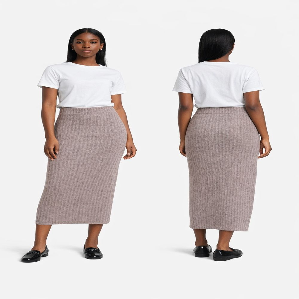 High Waist Stretch Pencil Skirt